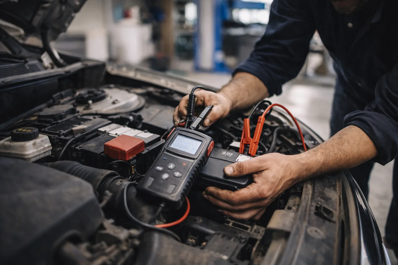 Test diagnostic batterie voiture garage Zaventem