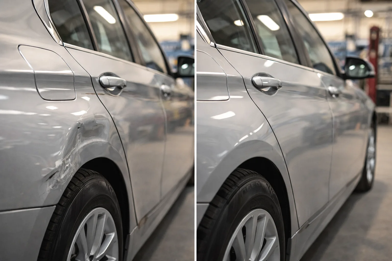 Avant après réparation carrosserie garage Zaventem