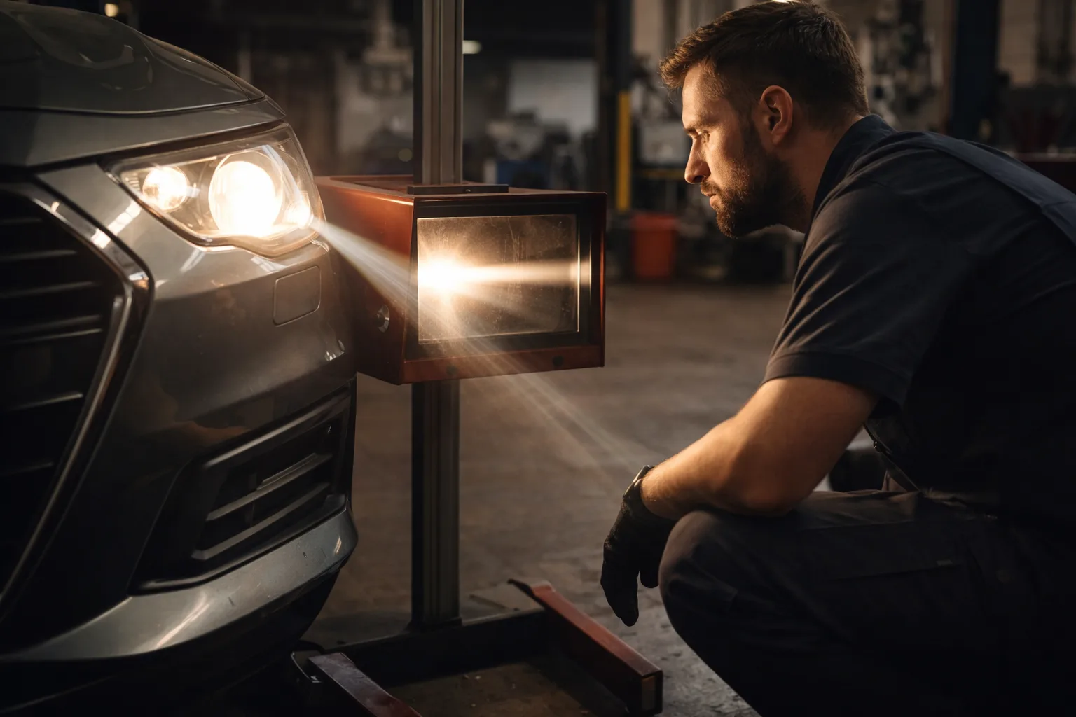 Vérification éclairage phares préparation CT Zaventem