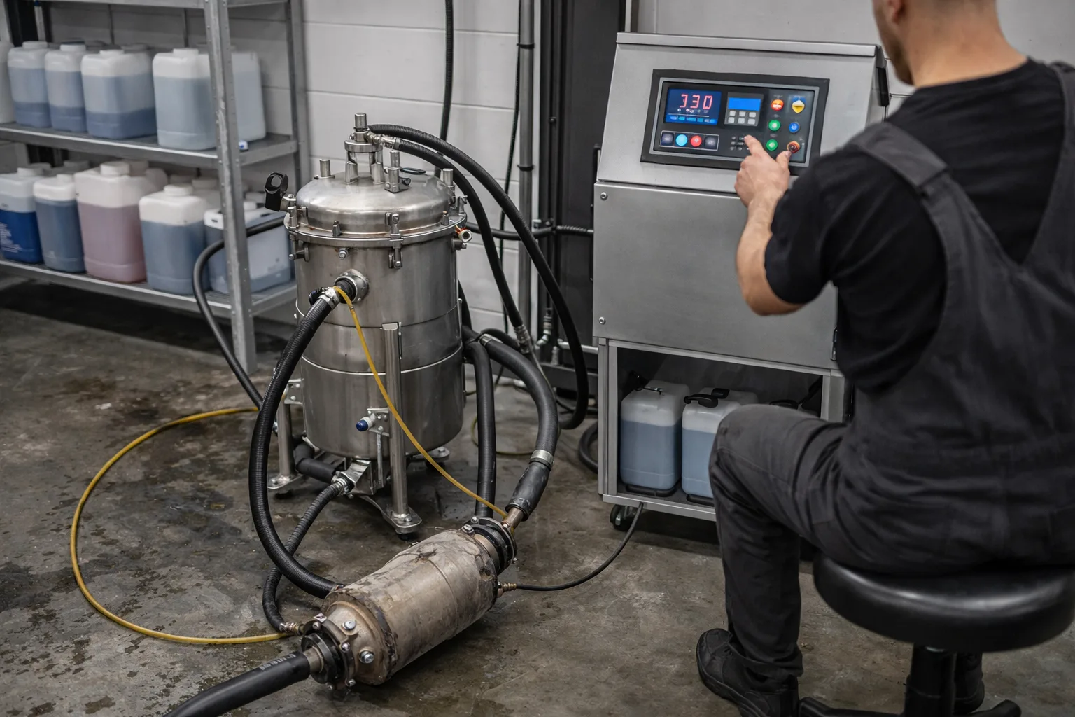 Machine nettoyage filtre particules DPF garage Zaventem